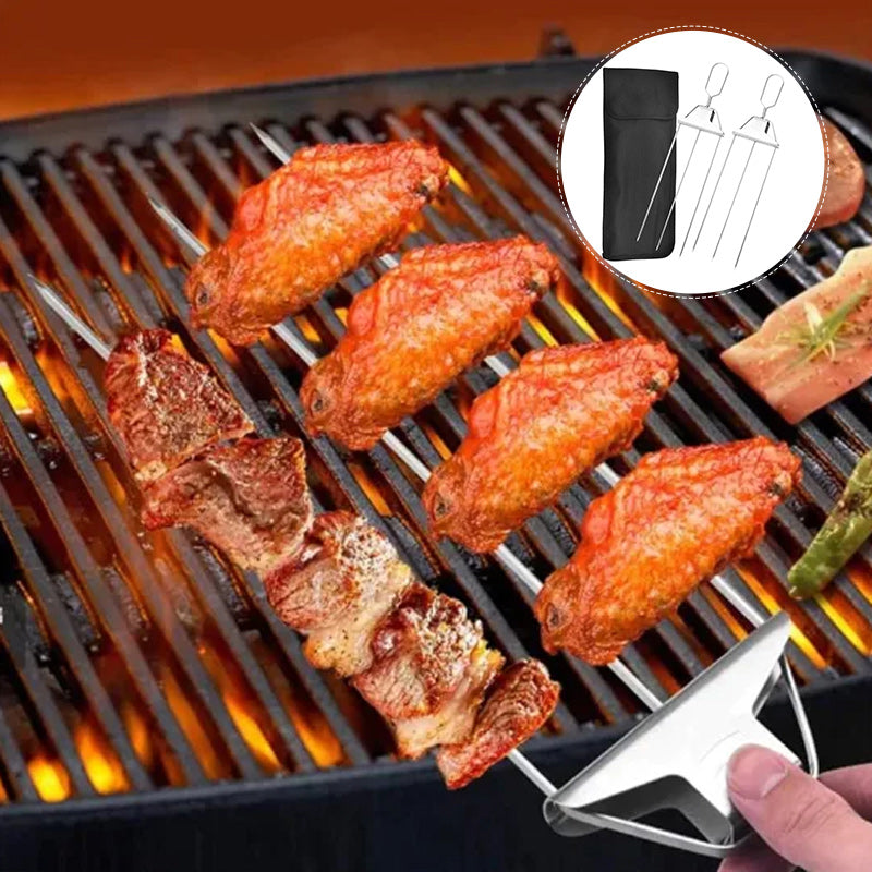 GrillMaster™ Tri-Spike: Revolutionerande 3-vägs Grillspett för Perfektion Varje Gång