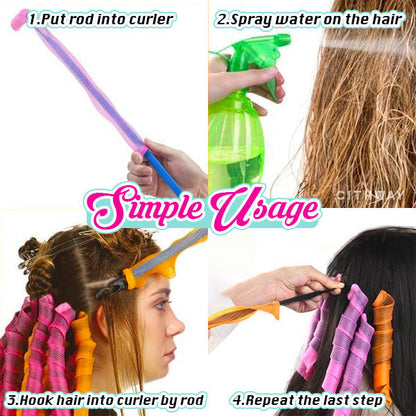 DreamCurler™ Värmefri Curler Kit för Skadefri Styling - Skapa Magiska Vågor Över Natten